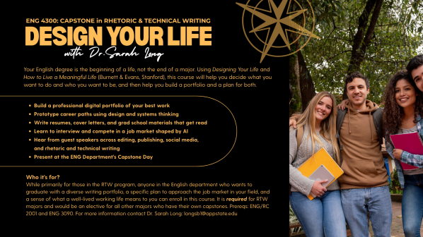 Course poster for ENG 4300, Capstone in Rhetoric & Technical Writing: 