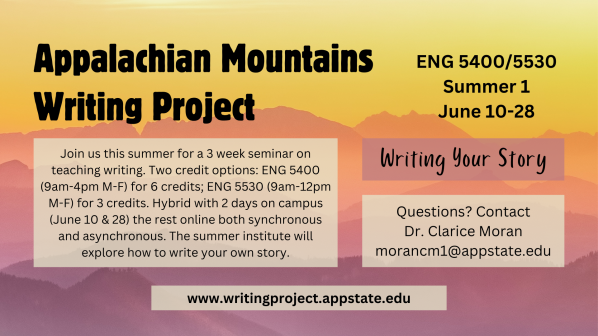 Appalachian Mountains Writing Project promotional slide