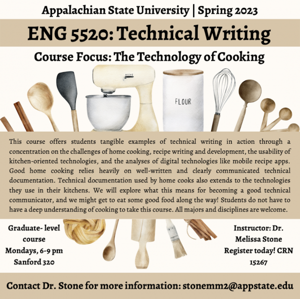 ENG 5520: Technical Writing: The Technology of Cooking - Stone (Spring 2023) flyer