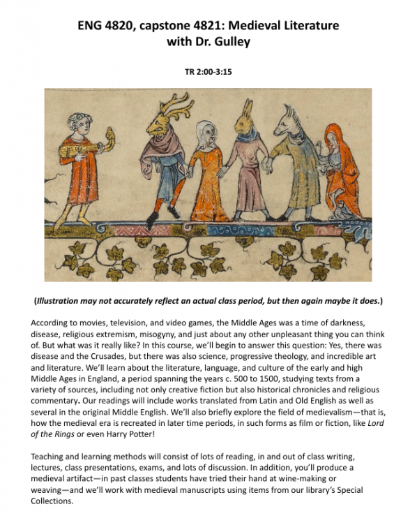 ENG 4820: Medieval Literature with Dr. Gulley