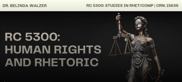 RC 5300: Human Rights and Rhetoric with Dr. Belinda Walzer