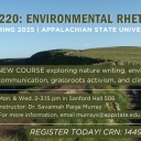 ENG 3220: Environmental Rhetorics, with Dr. Savannah Paige Murray