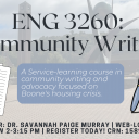 Fall 2023: ENG 3260: Community Writing, Savannah Paige Murray