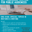 ENG 3400- Writing for Public Audiences promo flyer