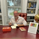 Zackary Vernon signing copies of his book at the Pat Conroy Literary Center in Beaufort, SC