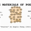 Flyer for The Materials of Poetry (information in post).