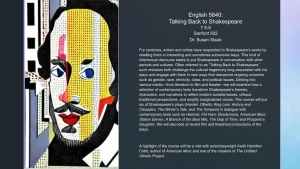ENG 5840: Talking Back to Shakespeare, with Dr. Susan Staub