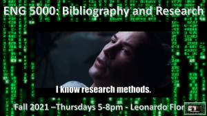 Flyer of ENG 5000: Bibliography and Research