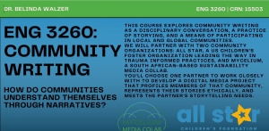 ENG 3260: Community Writing, with Dr. Belinda Walzer