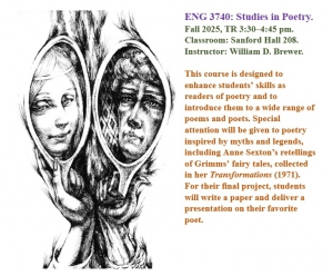 ENG 3740: Studies in Poetry, with Dr. William D. Brewer