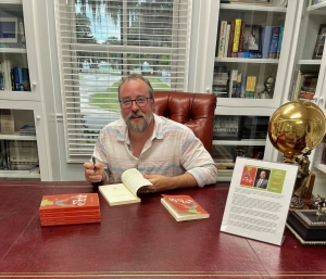 Zackary Vernon signing copies of his book at the Pat Conroy Literary Center in Beaufort, SC