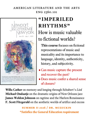 ENG 2360 American Literature and the Arts  (Second Summer 2026, Section 101)