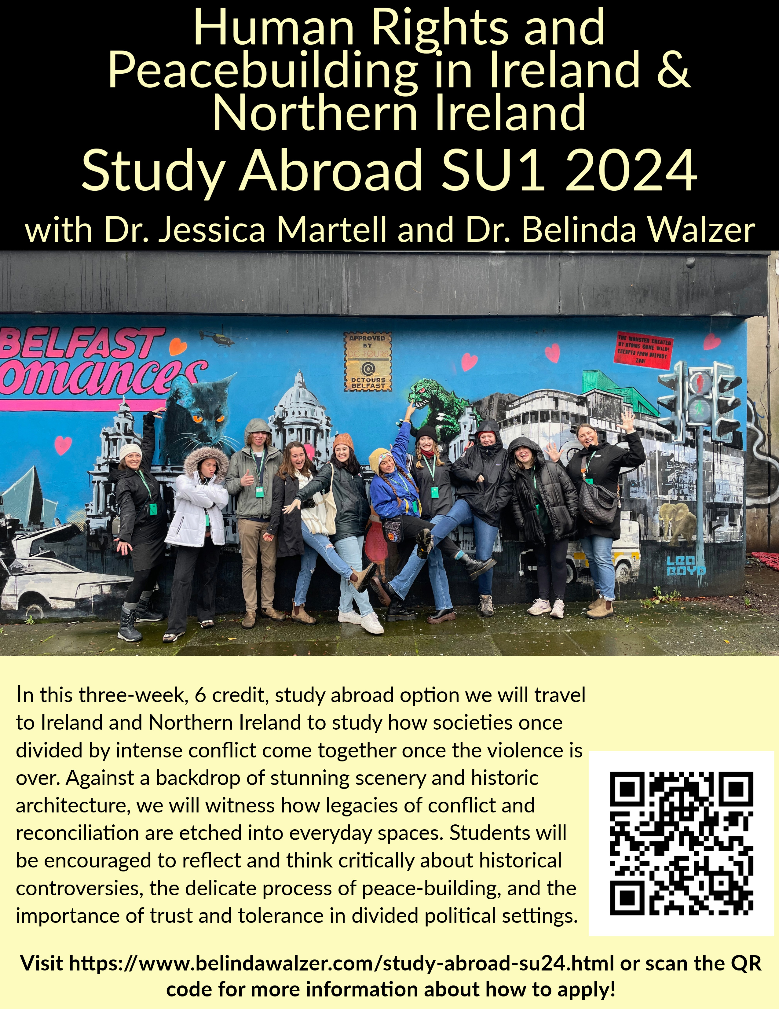 Human Rights and Peacebuilding in Ireland & Northern Ireland Study Abroad  SU1 2024 with Dr. Jessica Martell and Dr. Belinda Walzer | Department of  English